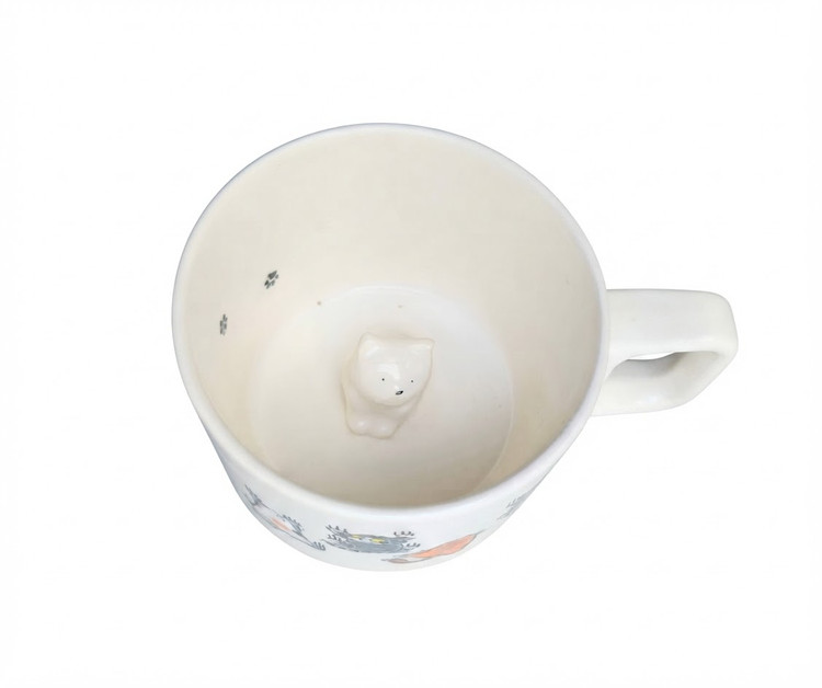 ماگ فانتزی داخل عروسکی . طرح گربه . کد ۵۳